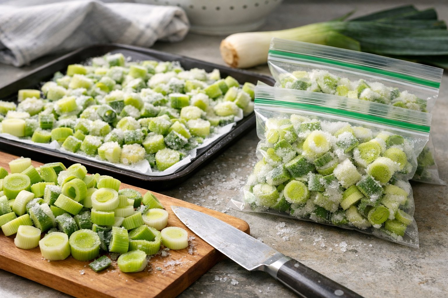 Comment congeler des poireaux frais crus ou cuits
